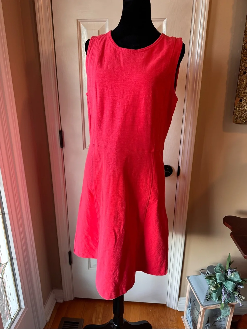 J. Crew Sleeveless Knit Princess Seam A-Line Dress - Style # 65236-Coral - Sz 12